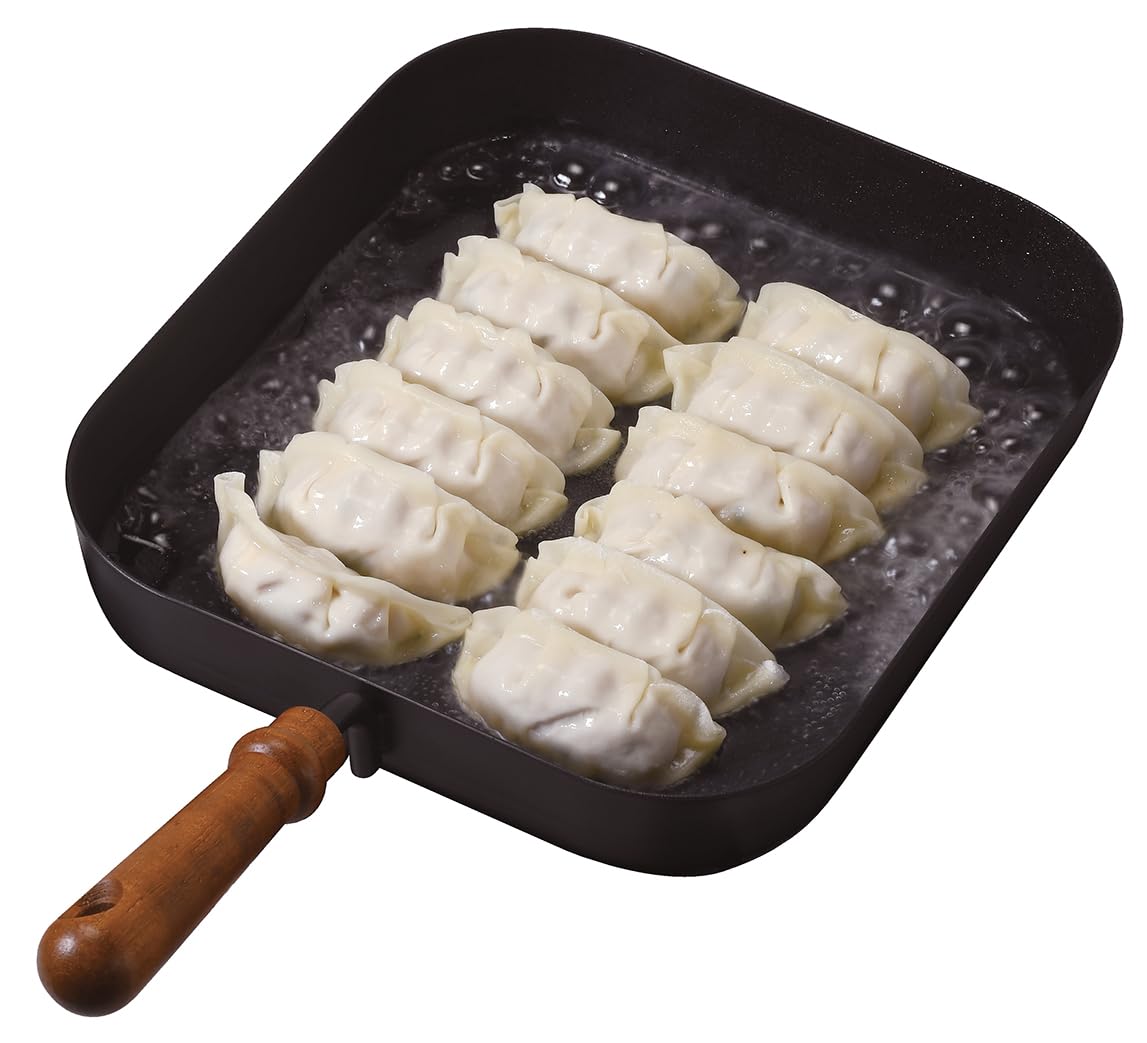 Amazon｜パール金属 グリルパン 21×24cm 角型 片手 鉄製 冷凍餃子12個